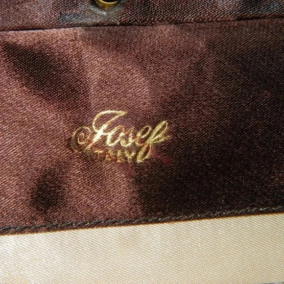 JOSEF Italian Made Brown Sateen Crepe Handbag - Picture 6 of 6